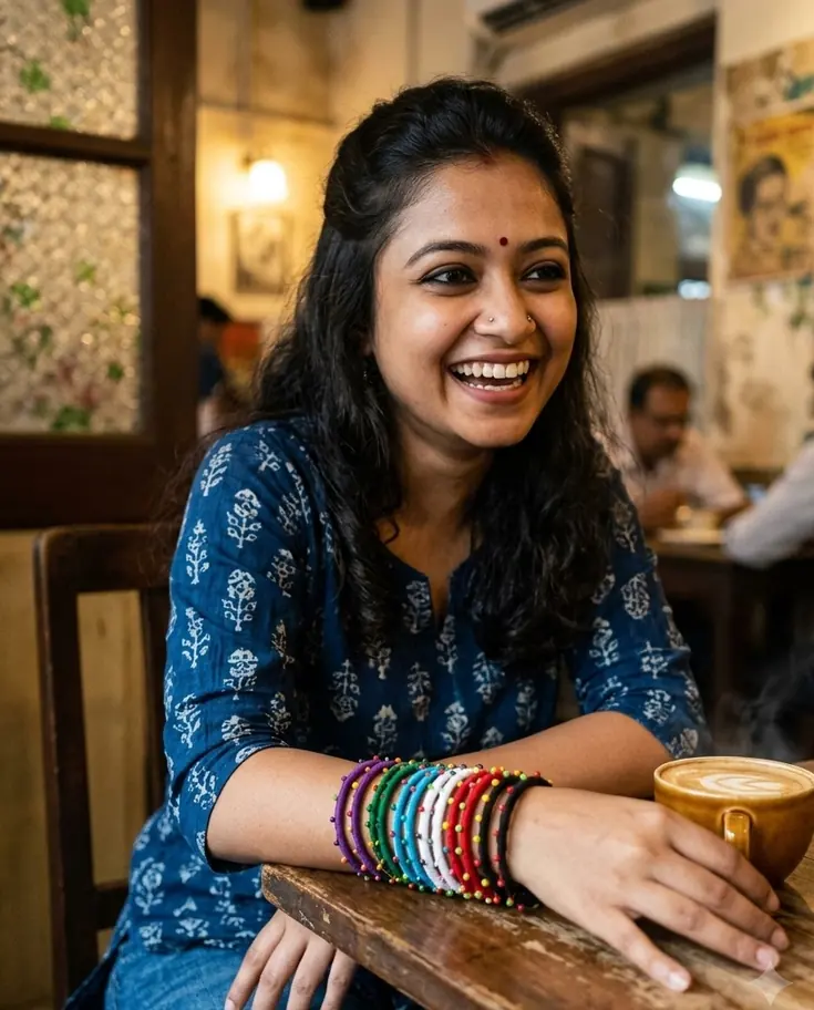 Everyday look with Utsav thread bangles